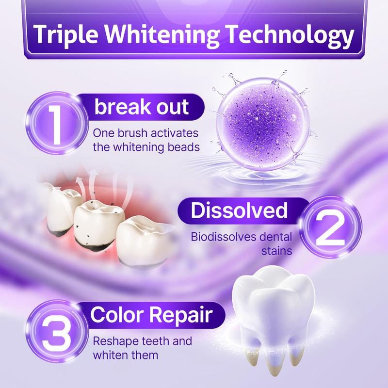 🔥🔥50% off! Purple Light Toothpaste whitens skin tone in 3 days ⚡