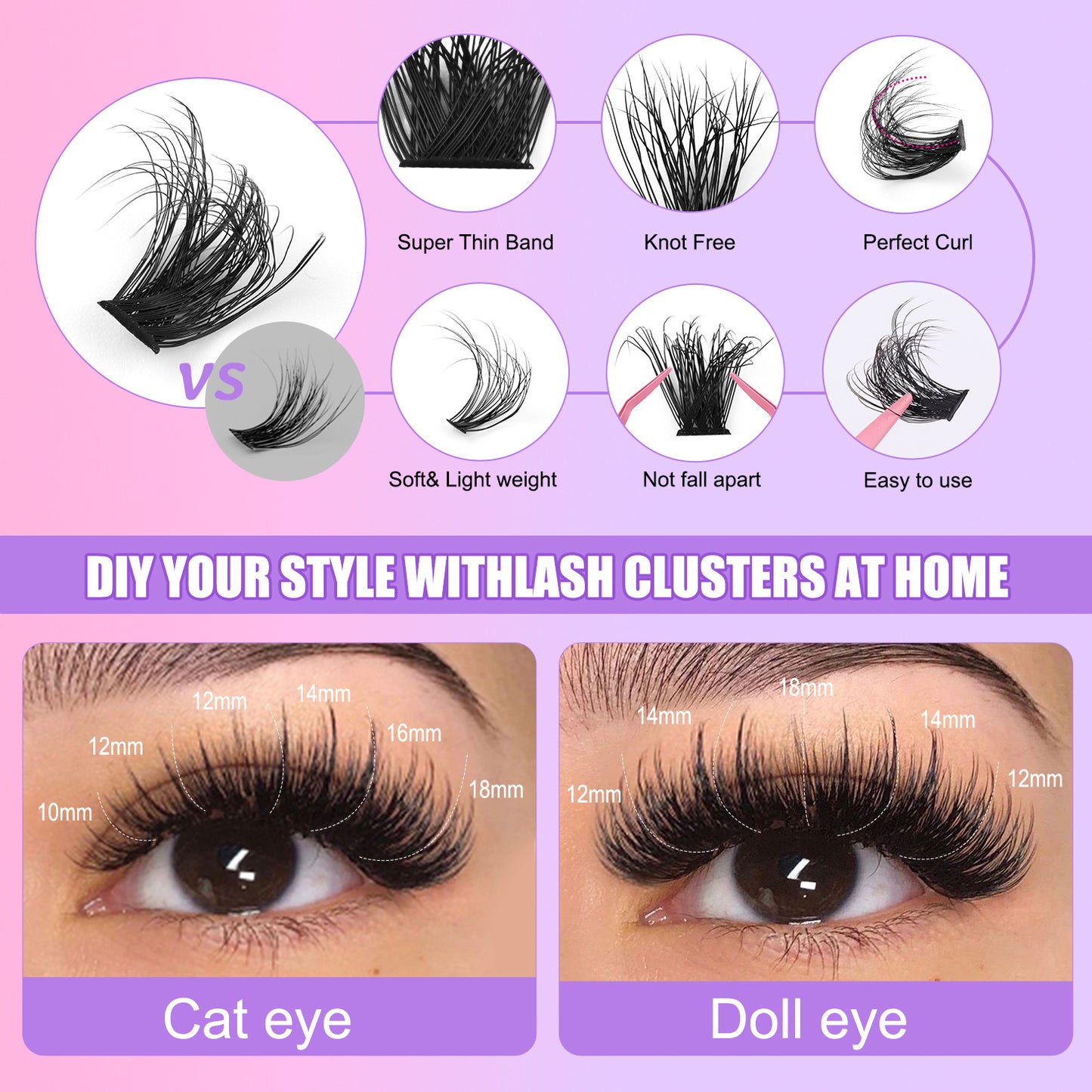 🔥Hot-selling DIY💝270pcs large capacity mixed false eyelashes