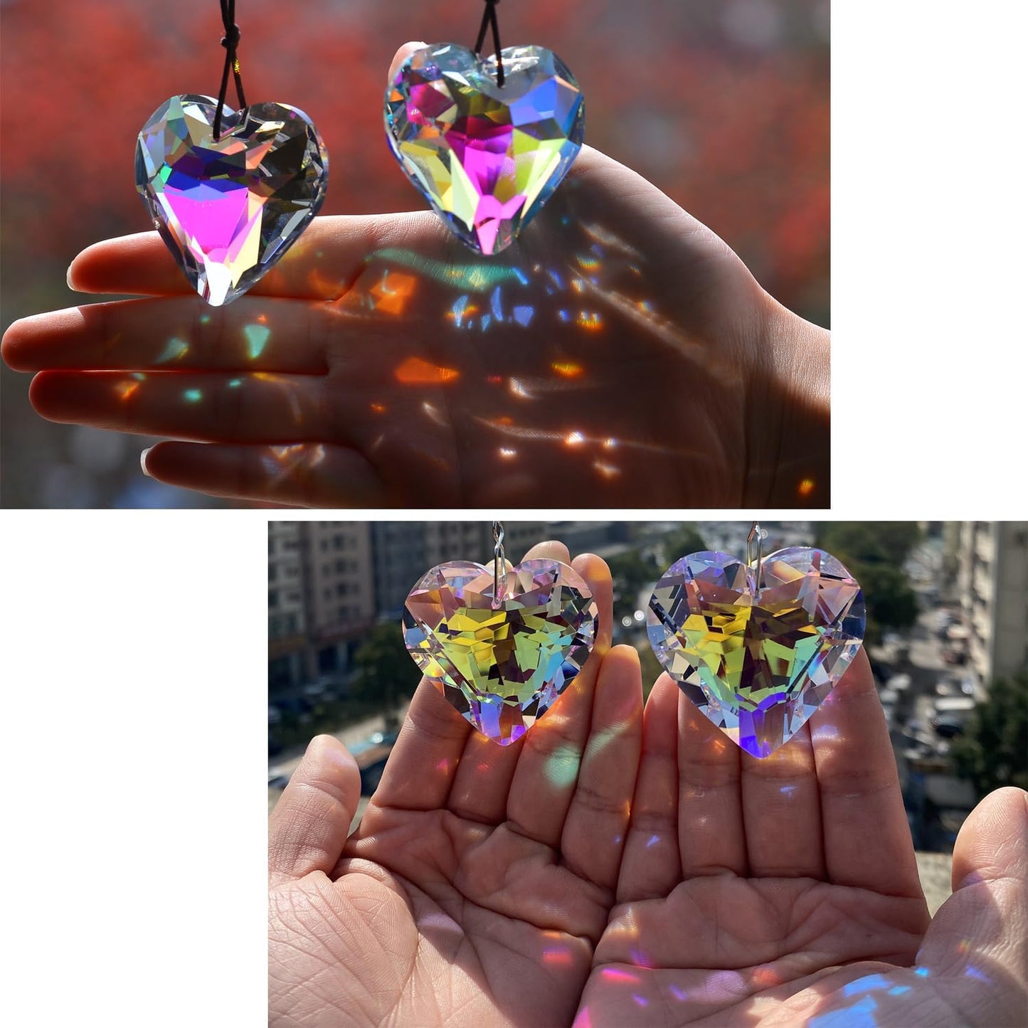 💝Is your decor lacking soul? 🔥Light up your heart-shaped prism pendant at half price! 🔥