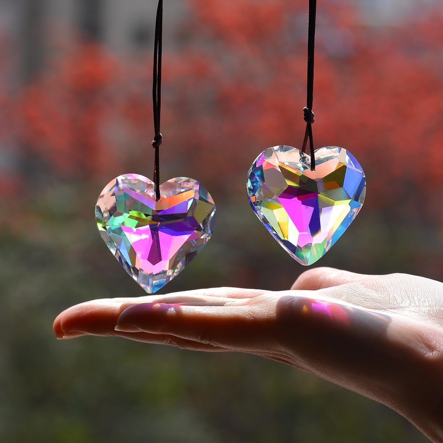 💝Is your decor lacking soul? 🔥Light up your heart-shaped prism pendant at half price! 🔥