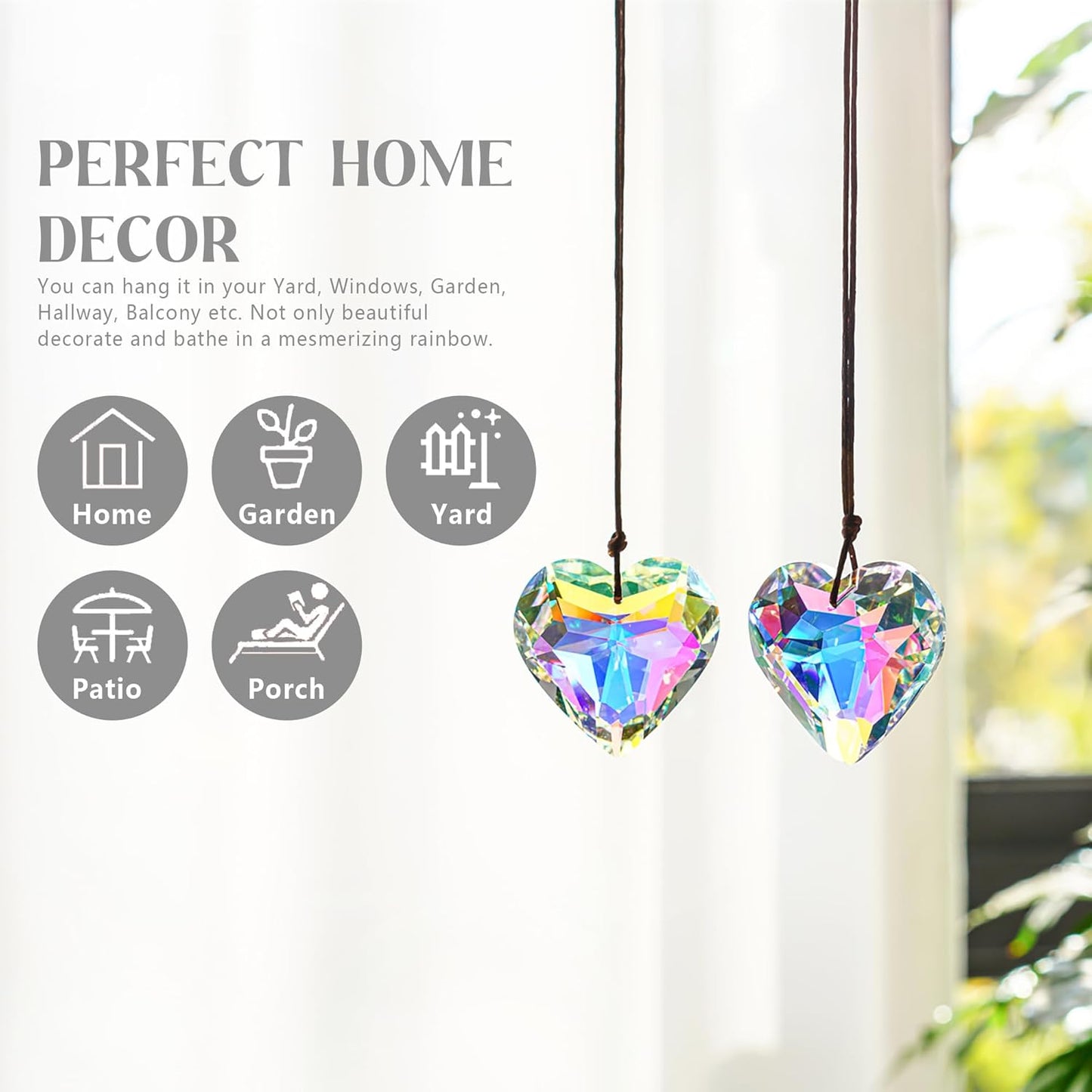 💝Is your decor lacking soul? 🔥Light up your heart-shaped prism pendant at half price! 🔥