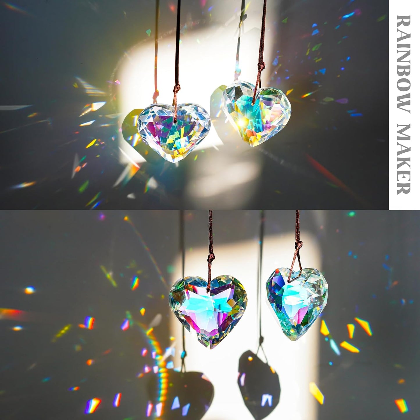💝Is your decor lacking soul? 🔥Light up your heart-shaped prism pendant at half price! 🔥