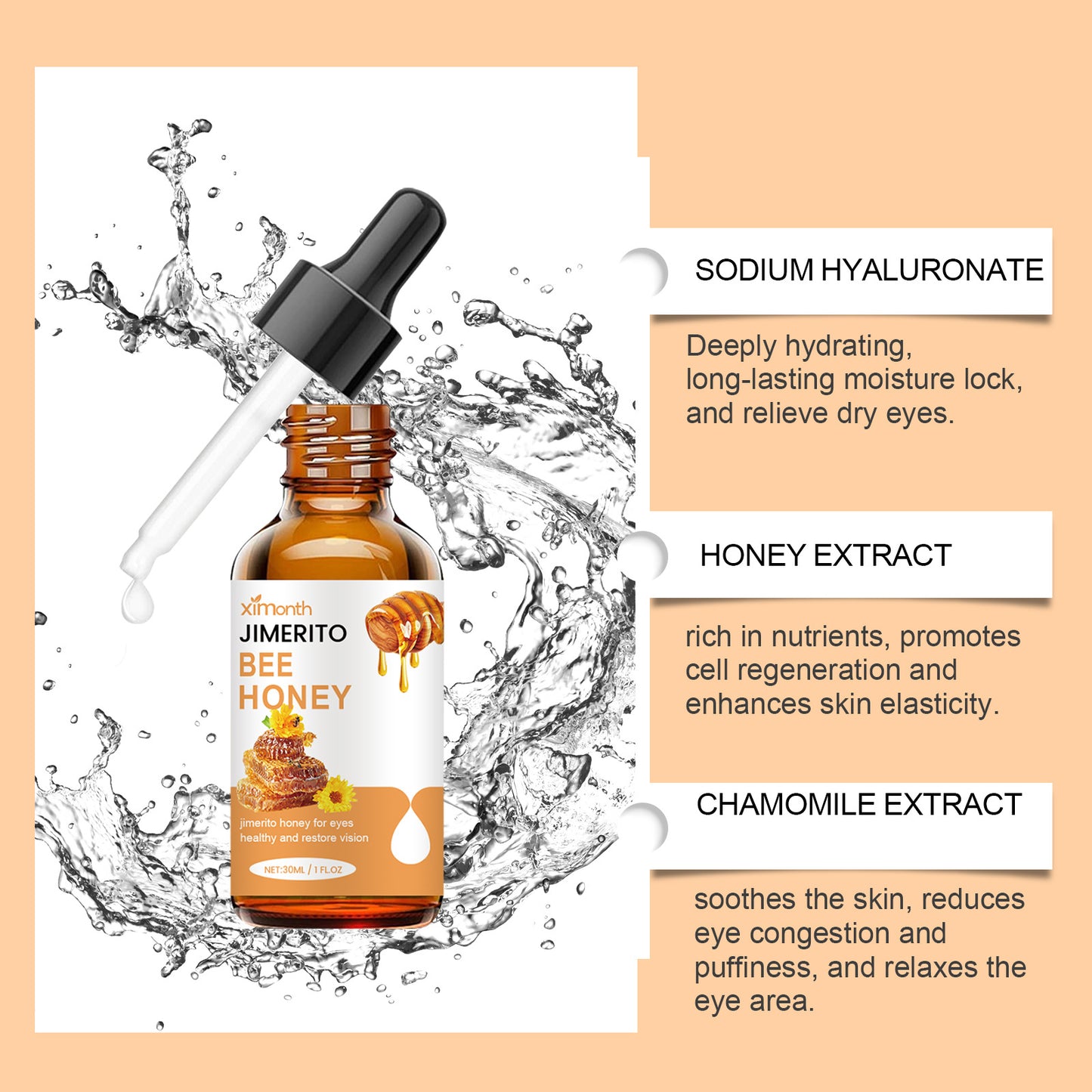 🔥50% off for the first 100 bottles! 🔥30ml Honey Eyes, 0 irritation📸