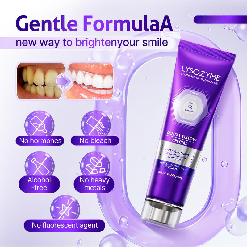 🔥🔥50% off! Purple Light Toothpaste whitens skin tone in 3 days ⚡