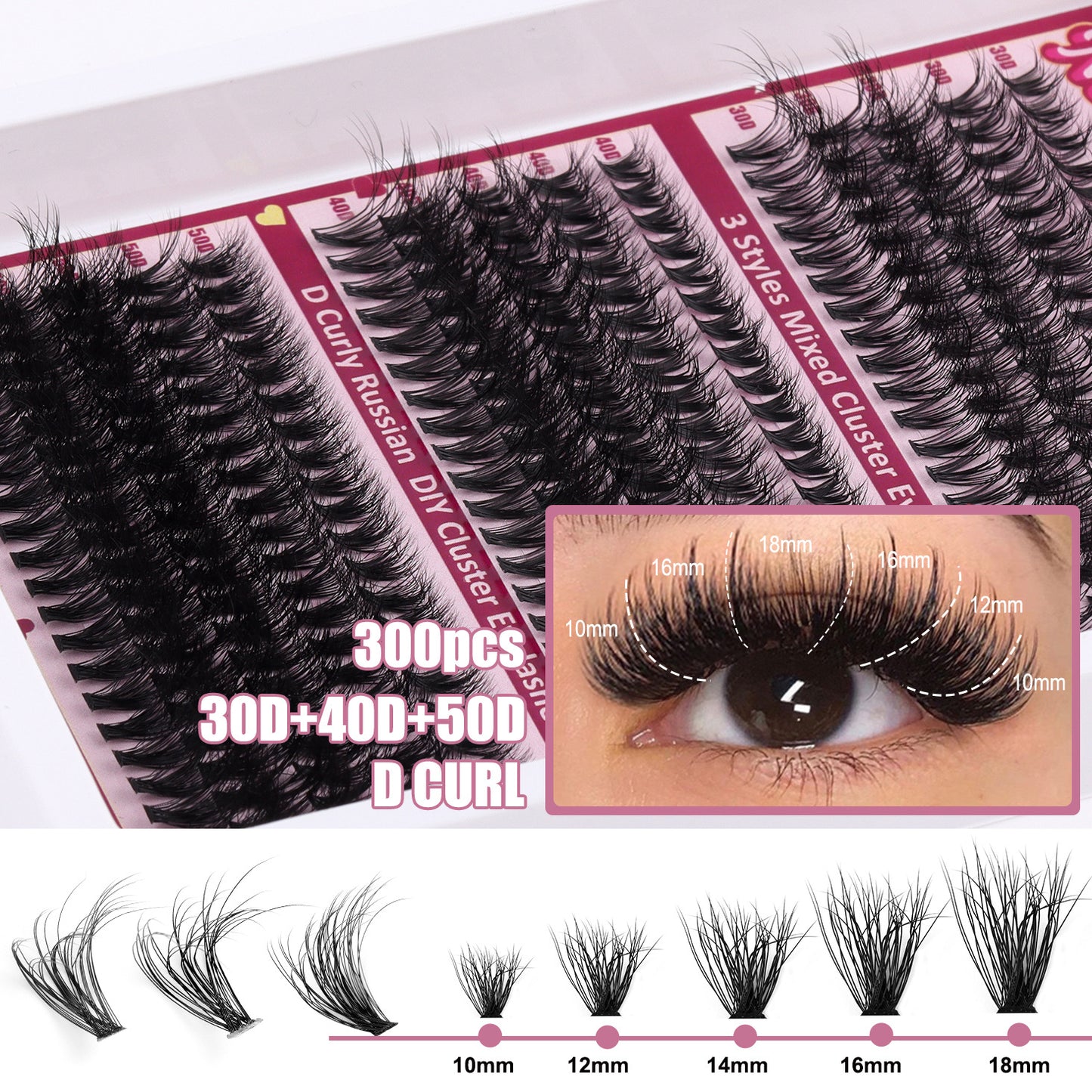 🔥Hot-selling DIY💝270pcs large capacity mixed false eyelashes