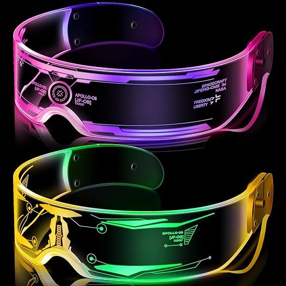 🔥2025 Hot Sale!! 🔥Celebrity-Style Punk Light-Up Glasses🌟