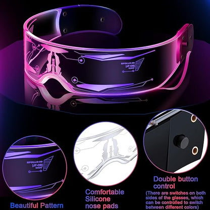 🔥2025 Hot Sale!! 🔥Celebrity-Style Punk Light-Up Glasses🌟