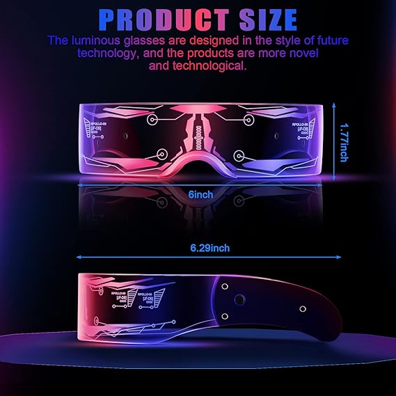 🔥2025 Hot Sale!! 🔥Celebrity-Style Punk Light-Up Glasses🌟