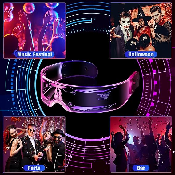 🔥2025 Hot Sale!! 🔥Celebrity-Style Punk Light-Up Glasses🌟