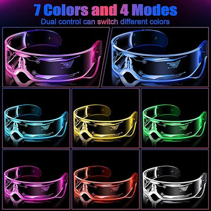 🔥2025 Hot Sale!! 🔥Celebrity-Style Punk Light-Up Glasses🌟