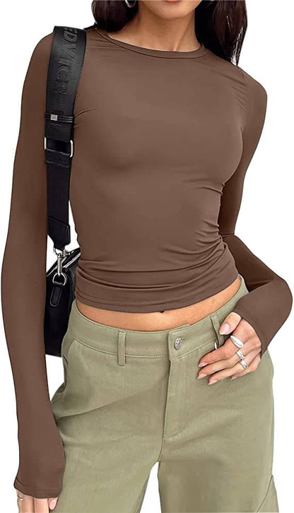 Women¡¯s Basic Slim Open Navel T-shirt
