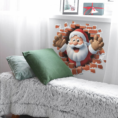 "Santa's Breaking In!" Christmas Wall Sticker 🎅 Funny Holiday Decor for Home 🎄