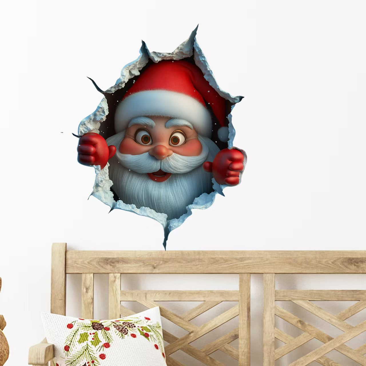 "Santa's Breaking In!" Christmas Wall Sticker 🎅 Funny Holiday Decor for Home 🎄