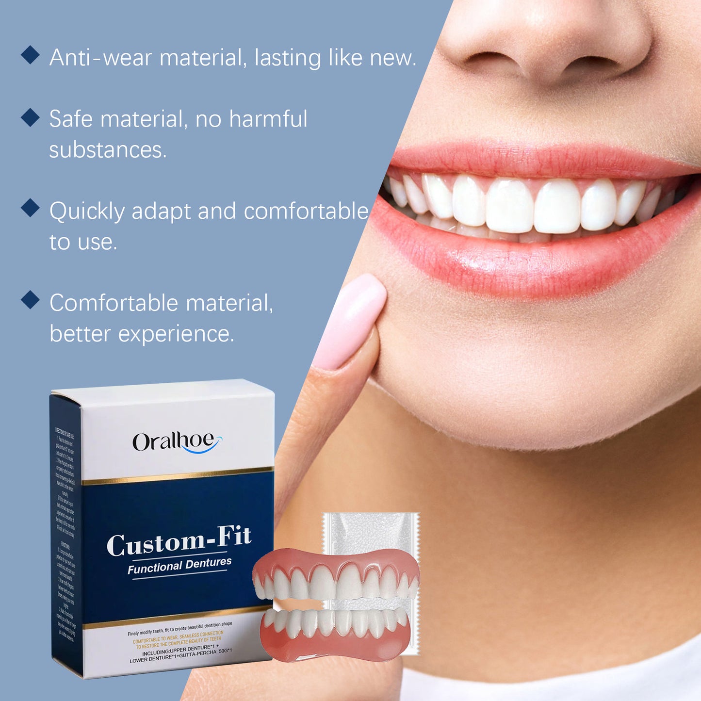 🔥🔥50% off on amazing smile products! Customizable functional dentures🦷