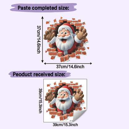 "Santa's Breaking In!" Christmas Wall Sticker 🎅 Funny Holiday Decor for Home 🎄