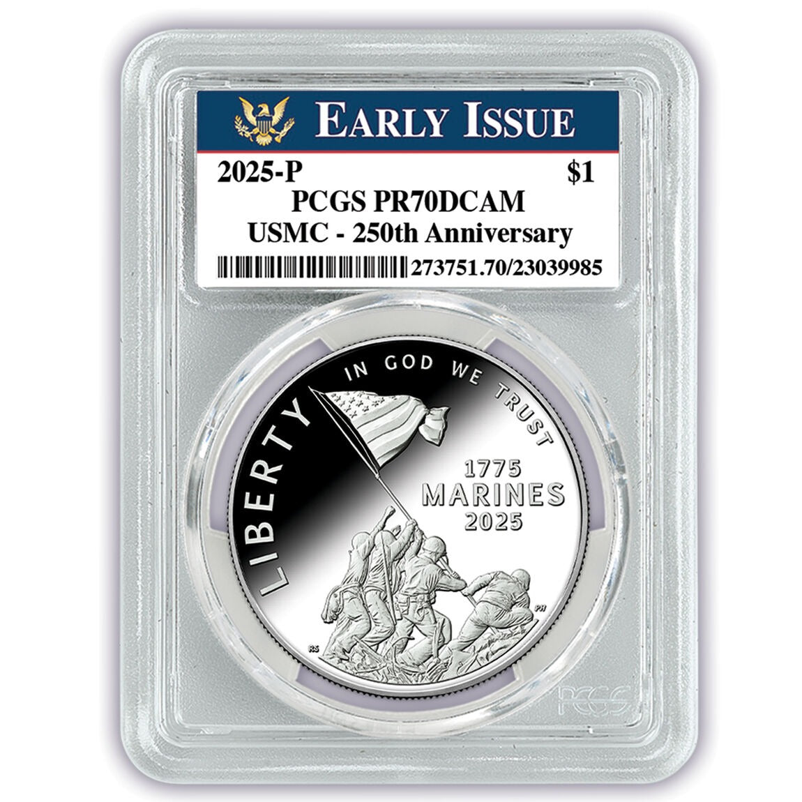 U.S. Marine Corps 250th Anniversary Proof  Coin-Brilliant Uncirculated